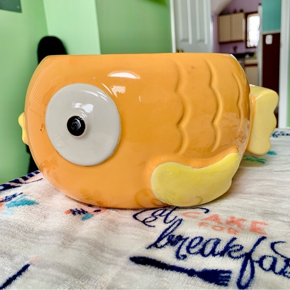 Other - 🐡 Large Orange Fish Home Accent Planter Vase Decor